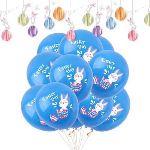 Hogvinnatil Osterparty Latexballons Dekorationen, Osterhasenballons - Osterballons Eier Bunny Chick 100x - Happy Decor, thematische Party Latex Party liefert Dekorationen von Hogvinnatil