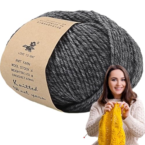 Hogvinnatil Wollgarn zum Stricken,Wollstrickgarn,Warmes Garn für Strick- und Häkelprojekte - Bequeme Decken, gehäkeltes Wollgarn für Pullover, Mütze, Handschuhe, Schal, Spielzeug von Hogvinnatil