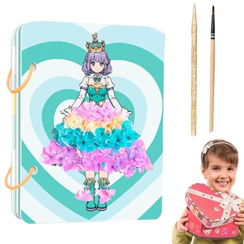 Hogvinnatil Ziemlich hübsches Prinzessin -Spiel, Sticker Dress -up -Buch für Mädchen,Stylish Princess Puzzle Kids Activity Kit - Kinderkleber, Kinderaktivitätsbücher für junge Menschen, Kinder, von Hogvinnatil