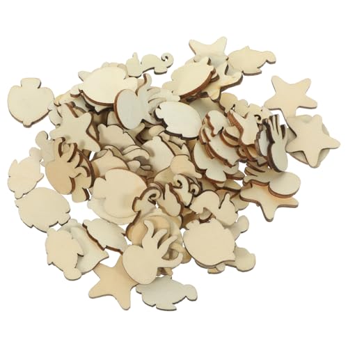 200 Stk holzhandwerk holziges Dekor Ornament für Kinder Handdekor Kleiderbügel zum Dekorieren Holzdekorationen Holzornamente DIY Holzdeko Holzausschnitte hölzerne Ornamente Bambus Hohopeti von Hohopeti