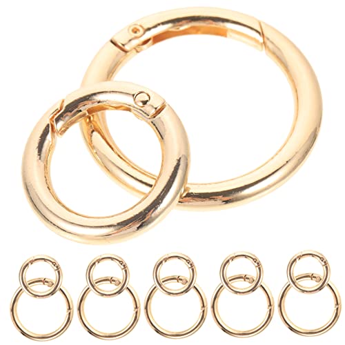 24 Stk Federringschnalle Runde Schlüsselanhänger-clips Angelring Kleine Ringe Schlüsselring Karabinerhaken Biegeringe Für Schmuck Schlüsselbundringe Kreis Zinklegierung Golden Hohopeti von Hohopeti