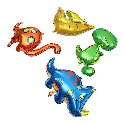 4 Stück Ballon Dinosaurier-Dekorationen Dschungel Dekorationen balloon kinderparty mitgebsel Dinosaurier-Geburtstagsparty-Zubehör Dinosaurier-Partydekorationen Aluminiumfolie Hohopeti von Hohopeti