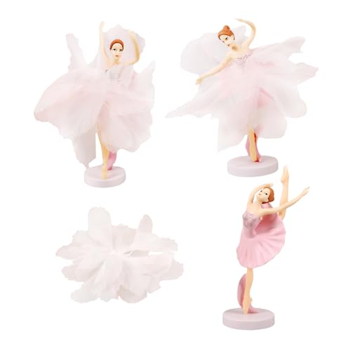 Hohopeti 1 Satz 6 Stk Ballettmädchen-Ornamente Hochzeitsdekoration büro dekoration Ballerina-Statue thematisiert Feenfiguren schöne Tortendeko kreative Kuchendekorationen Plastik Rosa von Hohopeti