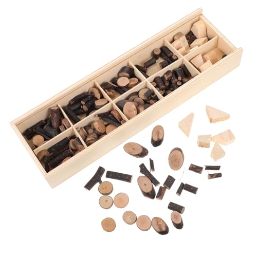 Hohopeti 1 Satz Hackschnitzel-set Log-sticks Foto-requisiten Dekorative Wohnaccessoires Heimdekoration Natürliche Baumstämme Baumrinde Scheibe Mini-werkzeuge Kinder Dekor Brown Hölzern von Hohopeti