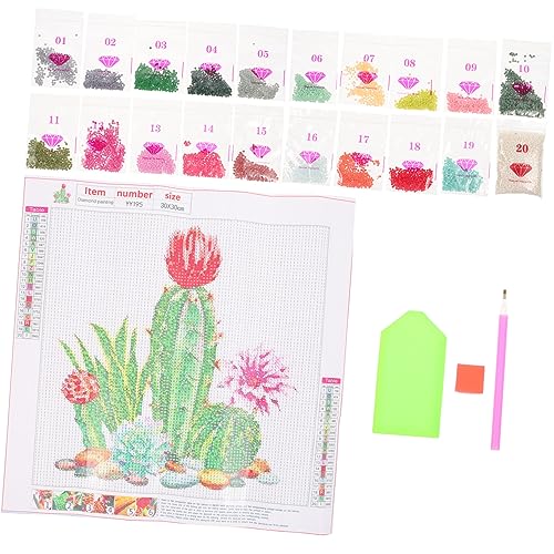 Hohopeti 1 Satz Kaktus Kreuzstich Kreuzstichzubehör Kreuzstich-Set Haushaltswaren Dekor Nähset embroidery kit embroidery set werkzeug Kreuzstich für Anfänger Erdbeer-Stickset Baumwollfaden von Hohopeti