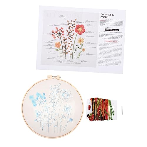 Hohopeti 1 Satz Stickmaterialpaket embroidery kit home decor Handstickmaterialien Stickmaterialien für Anfänger Sticktuch werkzeug DIY-Stickset dreidimensionale Kreuzstichpackung Leinen rot von Hohopeti