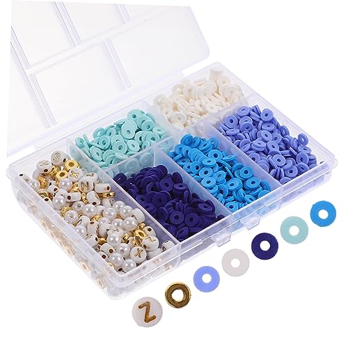 Hohopeti 1 Satz Weiches Keramikset diy bracelet set diy armbänder set Halsketten für Mädchen Armbänder für Mädchen Kinderperlen Armband-Kits Schmuckherstellungsset für DIY Polymer-Ton Blue von Hohopeti