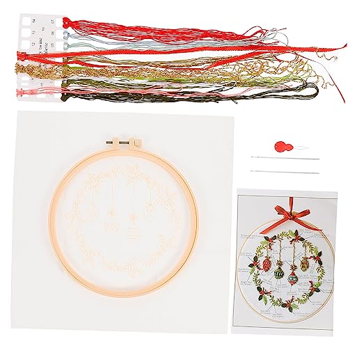 Hohopeti 1 Satz Weihnachtskreuzstich Nähprojekte für Weihnachten Dekoration für Weihnachtsfeiern embroidery kit embroidery set Weihnachts-Stickset Weihnachtsstickstiche Baumwollkleidung von Hohopeti