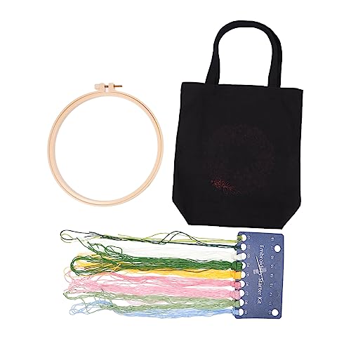 Hohopeti 1 Satz bestickte Tasche aus Segeltuch Umhängetasche für Damen Damenhandtaschen Kreuzstickerei-Kits Handarbeitssets Cross-Kits embroidery kit Stickset Sticktasche DIY-Einkaufstasche von Hohopeti