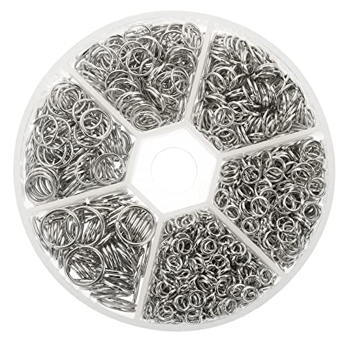 Hohopeti 1 Schachtel Spaltring Silberne Biegeringe Runde Ringverbinder Verbindungsringe Für Schmuck Biegeringe Für Schmuck Ring-armband-handkette Schmuck Biegeringe Kreis-halskette Eisen von Hohopeti