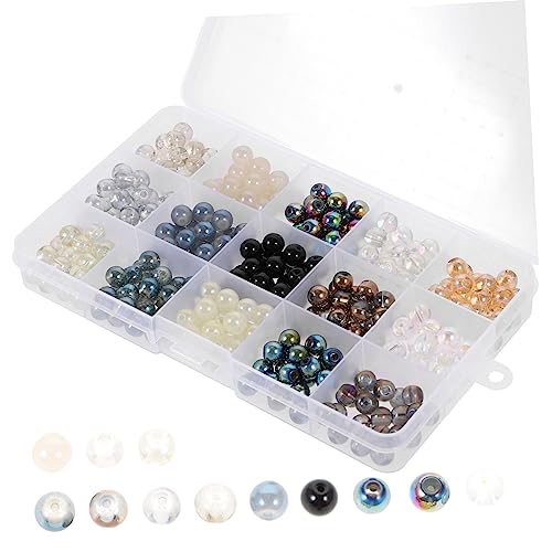 Hohopeti 1 Schachtel runde Perlen slico wohnungseinrichtung schmuck machen Halsketten uniclue Edelsteinperlen Handschmuck Perlen für Armbänder Armband-Set Mini-Glasperlen kleine Perlen von Hohopeti