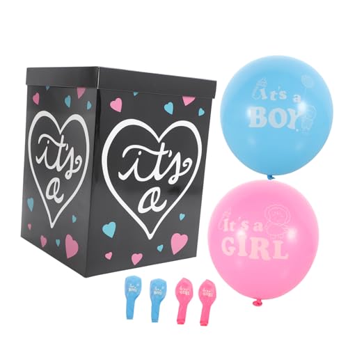 Hohopeti 1 Set Geschlecht Enthüllung Box Mit Luftballons Shower Dekoration Geschenkbox Für Geschlecht Enthüllung Papierballons Box Mit 3 Blauen Und 3 Ballons von Hohopeti