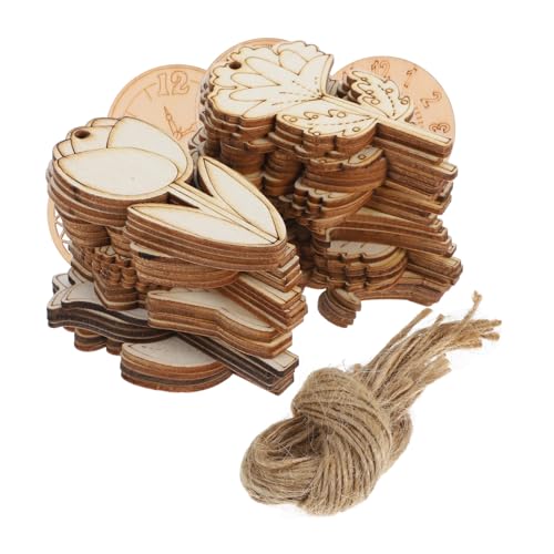 Hohopeti 1 Set Holz Bastelarbeiten Blumenausschnitte Unvollendete Ausschnitte Aus Holzspänen DIY Holzausschnitte Unvollendete Holzscheiben DIY Holzscheiben Holzausschnitte von Hohopeti