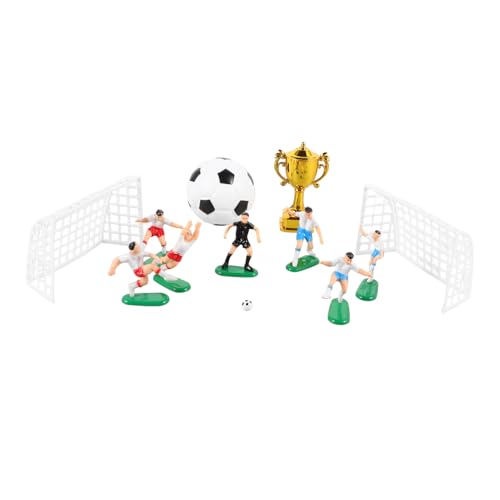 Hohopeti 1 Set Trophäe Fußballmodell Fußball Kuchenaufsatz Miniaturhaus Sport Fußballtor Kuchenaufsatz Mini Fußball Kuchenaufsatz Fußball Kuchendekorationsset Wiederverwendbar von Hohopeti