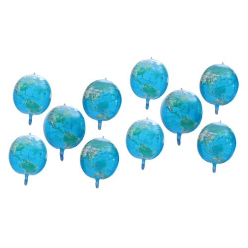 Hohopeti 10 Stk -Ballon Blauer Planetenballon große Kugelballons runder Planetenballon punderworld swelter gasballon mondförmiger Ballon Ornament mit Planetenmuster PA-Nylon Sky-blue von Hohopeti