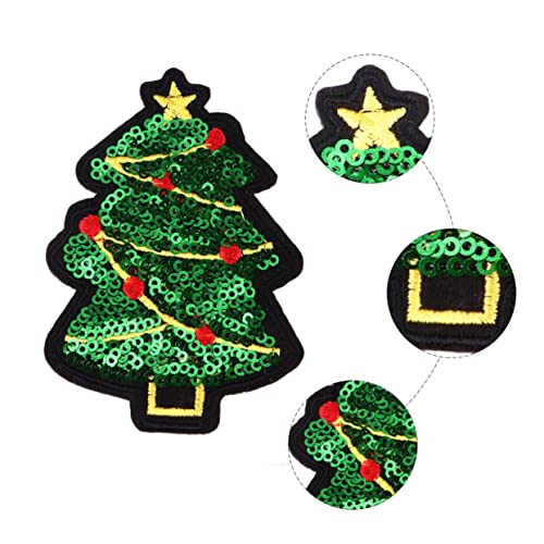 Hohopeti 10 Stück Pailletten Weihnachtsbaum Stickereien Zum Aufbügeln Glitzernde Applikationen Für Kreative Bastelprojekte Dekorative Bügelflicken Für Kleidung Und Accessoires von Hohopeti