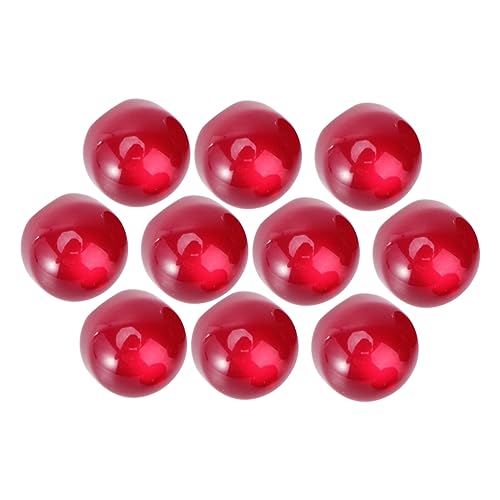 Hohopeti 10 Stück runde Hemdknöpfe Perlenschnalle Imitation Jade lose Perle 10 mm Durchmesser Mode-Accessoire sicher langlebig rot von Hohopeti