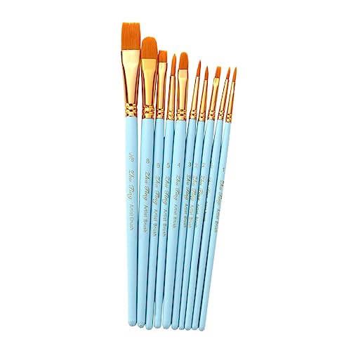 Hohopeti 10 stücke Aquarell Pinsel Set Nylon Wolle Holz Griff Detail Solide Aquarell Malerei Pinsel von Hohopeti