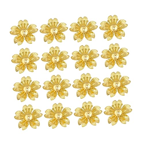 Hohopeti 100 Stk Material für DIY-Anhänger haarband hair- Geschenkidee Metallblumen Blumen-Zwischenstück-Charms Bulk-Armbänder Zubehör für Blumenanhänger Spacer-Blumen-Charme Golden von Hohopeti