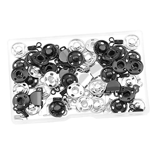 Hohopeti 100 Stück 3 Box knöpfe bastelzeug handwerkskunst mieder bauchweg pants buttons Hosenverschlüsse Befestigungsschnalle Druckknöpfe für Bekleidung Druckknopf Metallverschluss Silver von Hohopeti