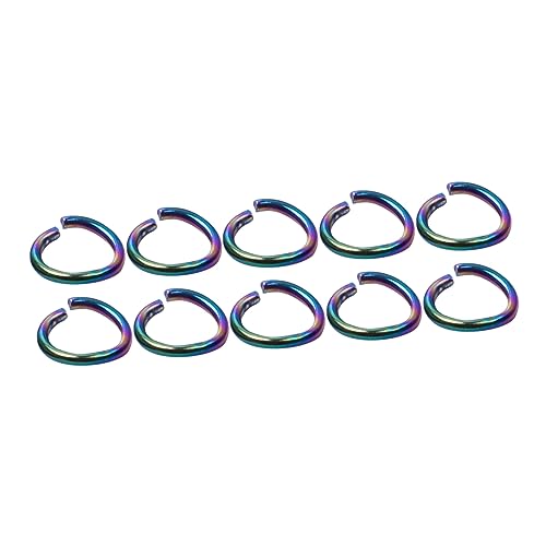 Hohopeti 100St offener Ring o Armband Biegering Biegeringe Masse selbstgemachte O-Ringe Ohrring Biegering metallringe Jump rings Verbindungsring kreative O-Ringe Rostfreier Stahl Colorful von Hohopeti