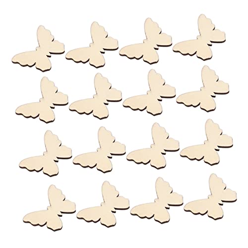 Hohopeti 100st Schmetterling Hacks Chnitzel 100pcs Hausdekorationen Für Zu Hause Kleiderbügel Zum Dekorieren Streuen Schmetterlingskonfetti Für Den Tisch Leeres Handwerk Mini Hölzern Beige von Hohopeti