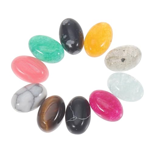 Hohopeti 10St Oblate Cabochons aus Stein Natürliche Edelsteinperlen ovale Steinperlen Cabochons Steindekoration Achatdekor auslauf outlet Cabochon-Perlen Cabochons halbrunde Perlen Jade von Hohopeti