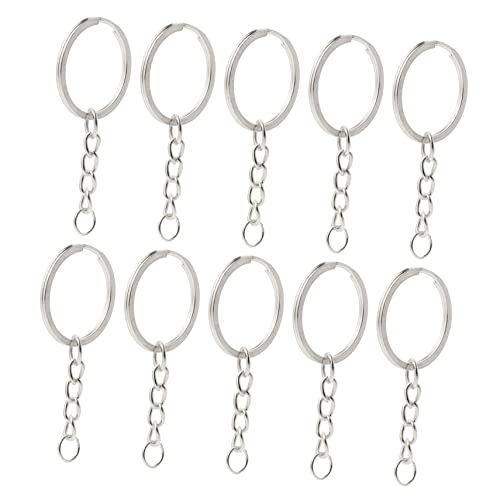 Hohopeti 10St Schlüsselanhänger key holder schlüsselbund schlüsselkette key fob Lanyard-Zubehör Biegeringe für Schmuck geteilte Schlüsselkettenringe geteilte Schlüsselringe Metall Silver von Hohopeti