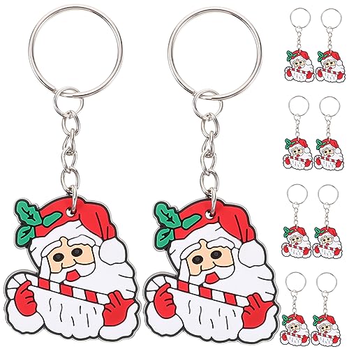 Hohopeti 10St weihnachtsgeschenke weihnachts präsente weihnachtgeschenke weihnachtsdeco santa s Schlüsselringe Schlüsselanhänger multifunktionaler Taschenanhänger zarter Taschenanhänger PVC von Hohopeti