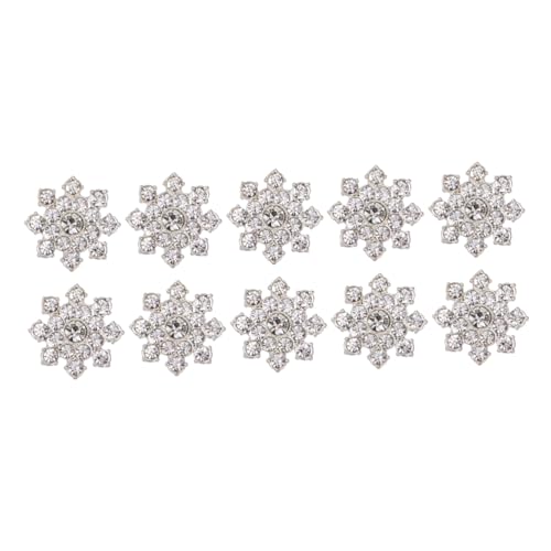 Hohopeti 10st Schmuck DIY Zubehör Bankettzubehör Blumendekoration Blumenknöpfe Flatback-strassverzierungen Blumenanhänger DIY Zubehör Anhänger DIY Verzierungen Basteln Jahrgang Silver von Hohopeti