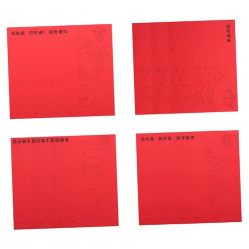 Hohopeti 12 Blätter Papier Schneiden Selber Machen Geschenkpapier Bastelpapier Selber Machen Lustiges Origami-papier Lernspielzeug Für Kinder Faltpapier Selber Machen Diy-bastelpapier Rot von Hohopeti