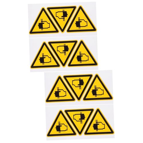 Hohopeti 12 Stk Sicherheitswarnschilder selbstklebende etiketten danger stickbild the warning Warnhinweisschilder sticker Hand-Crushing-Aufkleber Sicherheitsaufkleber selbstklebendes Vinyl von Hohopeti