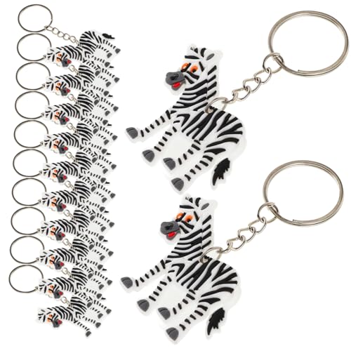 Hohopeti 12 Stück Zebra Schlüsselanhänger Süßer Auto Schlüsselanhänger Neuheits Schlüsselanhänger Zebra Schlüsselanhänger Partygeschenk Taschenanhänger Schlüsselanhänger 3D Zebra von Hohopeti