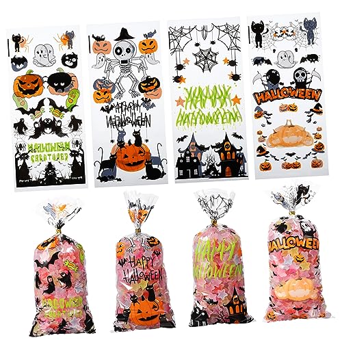 Hohopeti 120 Stk Halloween-Süßigkeitentüten 120 Stück Halloween-Zellophan-Leckerli-Taschen Leckerlibeutel aus Zellophan halloween geschenktüten halloween pack Partygeschenktüten von Hohopeti