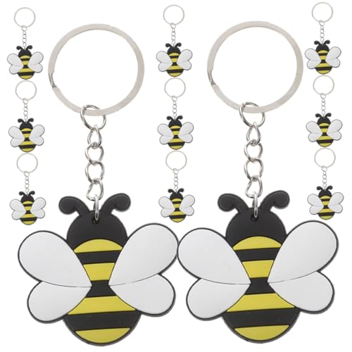 Hohopeti 12St süße schlüsselanhänger car decoration Taschendekoration Bienen-Design Bienen-Party-Dekoration Schlüsselanhänger mit süßer Biene Taschenanhänger Biene Anhänger aus Metall PVC von Hohopeti