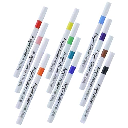 Hohopeti 12st Acrylmarker Farbige Malstifte Kalligraphie-marker Farbstifte Für Steine Bunte Signiermarker Praktische Lackmarker Aquarell Zeichenstifte Farbmarker Farbige Malmarker Plastik von Hohopeti