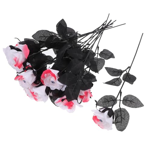 Hohopeti 12st Künstliche Rose Mit Augäpfeln Künstliche Halloween-Blumen Blumen Künstlich Halloween-blumendekor Halloween-küchendekoration Falsche Augäpfel Halloween-Dekoration Abs von Hohopeti