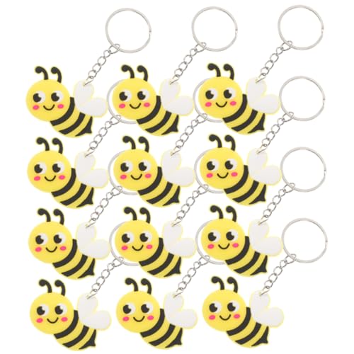 Hohopeti 12st Niedlicher Kleiner Bienenschlüssel Kawaii Schlüsselanhänger Kreativer -schlüsselanhänger Schlüsselanhänger Mit Süßer Biene Niedliche Schlüsselanhänger Pvc von Hohopeti