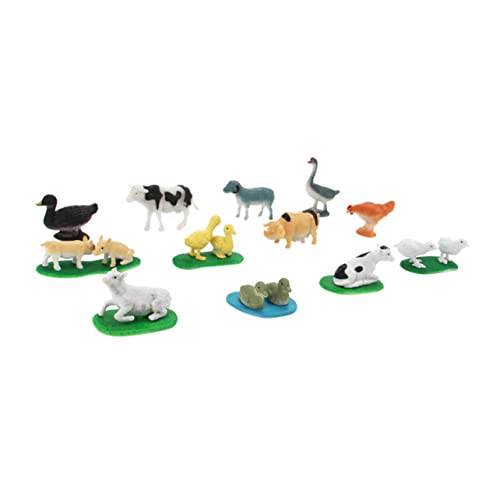 Hohopeti 12st Simulierte Tiere Spielzeug Tiere Tortenaufsatz Tiere Kuchendekor Kuchendekoration Mini-nutztiere Tortenfigur Miniatur-stalltiere Bauernhoftiere Figur Pädagogische Figur PVC von Hohopeti