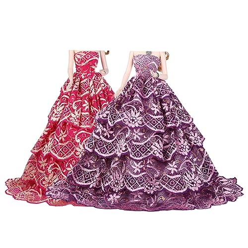 Hohopeti 1Stk Puppenhochzeitskleid Puppen Kleidung für puppenkleidung Puppenmode Puppenoutfit Partykleider für Puppen Puppe edles Partykleid Puppenzubehör Puppenkostüm passendes Outfit Rosy von Hohopeti