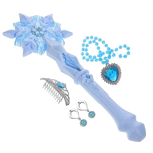 Hohopeti 1Stk Schneeflocken-Glitzerstift leichter Zauberstab Kinderprinzessin Zauberstab Mädchen kinder party kinderparty Party blinkender Zauberstab tragbares leuchtendes Spielzeug Plastik von Hohopeti