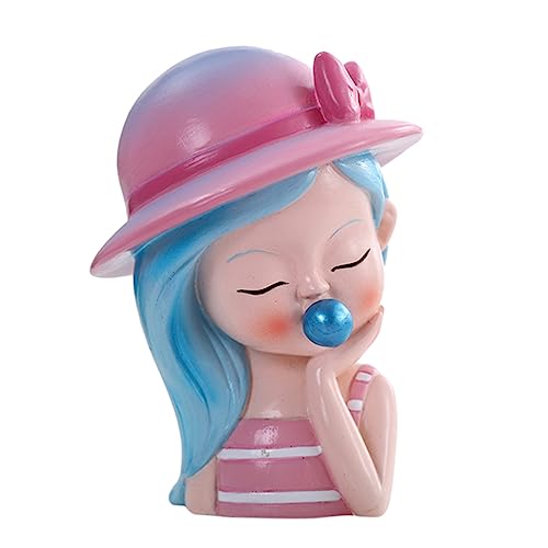 Hohopeti 1stk Mädchen Puppe Dekoration Party-kuchen-ornamente Kuchen Picks Kinderschmuck Tortenverzierungen Für Kinder Kuchendekorationen Kuchenskulptur Dame Figur Statue Harz Sky-blue von Hohopeti