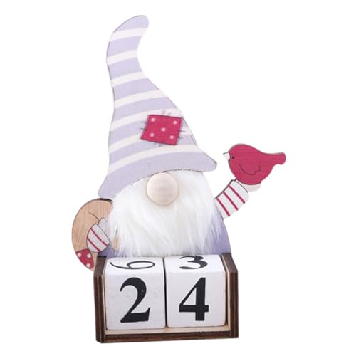 Hohopeti 1stk Weihnachtskalender Desktop-kalender Esstisch Dekor Weihnachts-countdown-kalenderdekorationen Desktop-weihnachtsdekor Weihnachts-countdown-kalenderblock Tischdekorationen Holz von Hohopeti