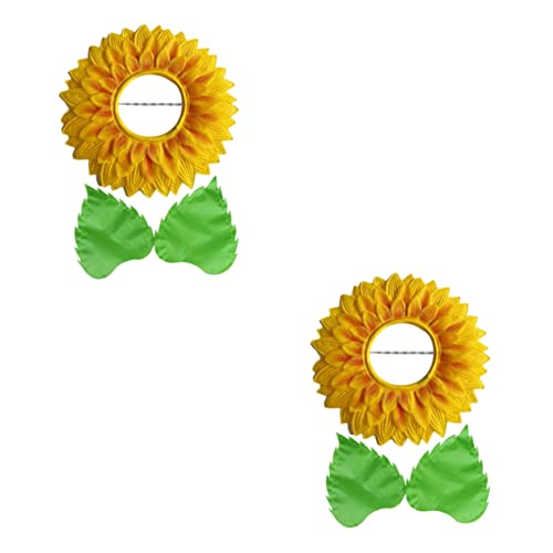 Hohopeti 2 Sätze Kopfschmuck aus Sonnenblumen Blumenkostüm für Sonnenblumen-Kostüm-Partyhut Sonnenblumen Kopfschmuck Blumenkranz Kopfschmuck Männer Hüte Zubehör für lustige Kopfbedeckung von Hohopeti