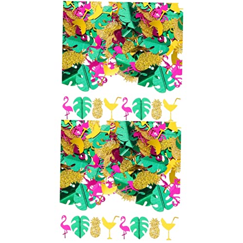 Hohopeti 2 Stück 1 hawaiianisches Konfetti Tischkonfetti Geburtstag Sommerdeko Luau-Tischstreuung hochzeitsdekoration hochzeits dekoration Hochzeit Mittelstücke Babyparty Konfetti Plastik von Hohopeti