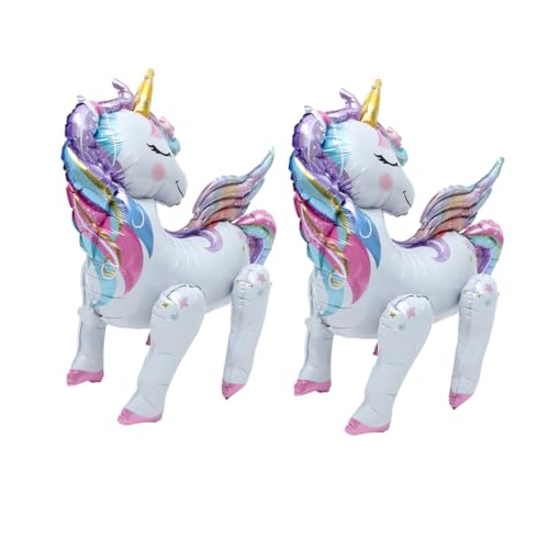 Hohopeti 2 Stück Einhorn Ballons Aufblasbare Cartoon Ballon Dekoration Für Kindergeburtstag Party Und Feiern Bunte Einhorn Luftballons Festtags Accessoire von Hohopeti