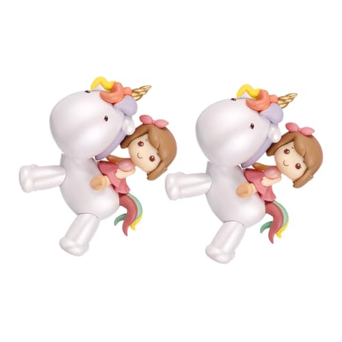 Hohopeti 2 Stück Einhorn Kuchendekoration Kuchen Kuchenaufsatz Cupcake Puppen Miniaturstatuen Tischdekoration Mädchen Kuchenaufsatz Puppenkuchen Dekorationen Mädchen Babyparty von Hohopeti