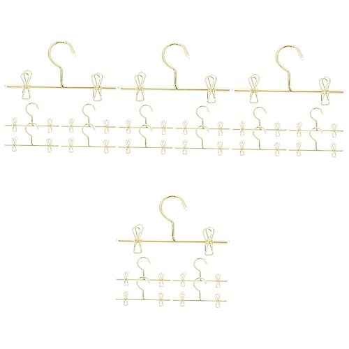 Hohopeti 20 STK Puppenaufhänger Mini- -Dekore kleine Kleiderbügel Mini-Puppen Puppen Kleidung Puppen Klamotten Simulation Mini-Kleiderbügel Mini simulierte Kleiderbügel Eisen Golden von Hohopeti