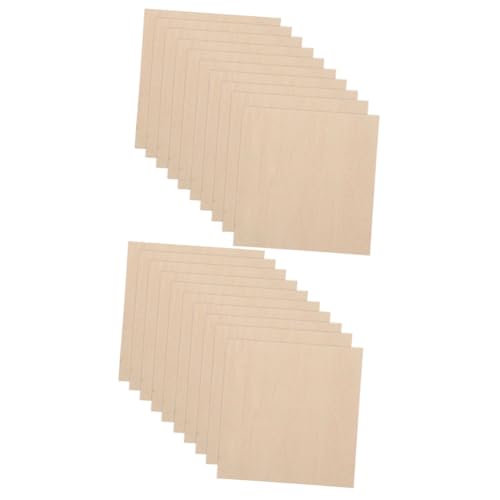 Hohopeti 20 Stk handbemalte Holzplatte bastelholzplatte bastelholz platten holzpanele plankboard plank board leer Bastelmaterial holzbretter selber machen Holzscheiben zum Basteln hölzern von Hohopeti