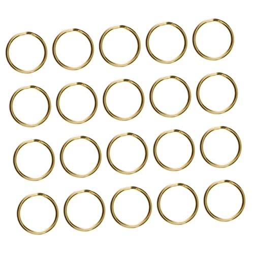 Hohopeti 20St Schlüsselbund DIY-Zubehör selbstgemachte Ringe Schmuck Biegeringe Ringe für kleine Ringe runde ringe selber machen Schlaufe für die Schlüsselanhängerherstellung Messing Golden von Hohopeti